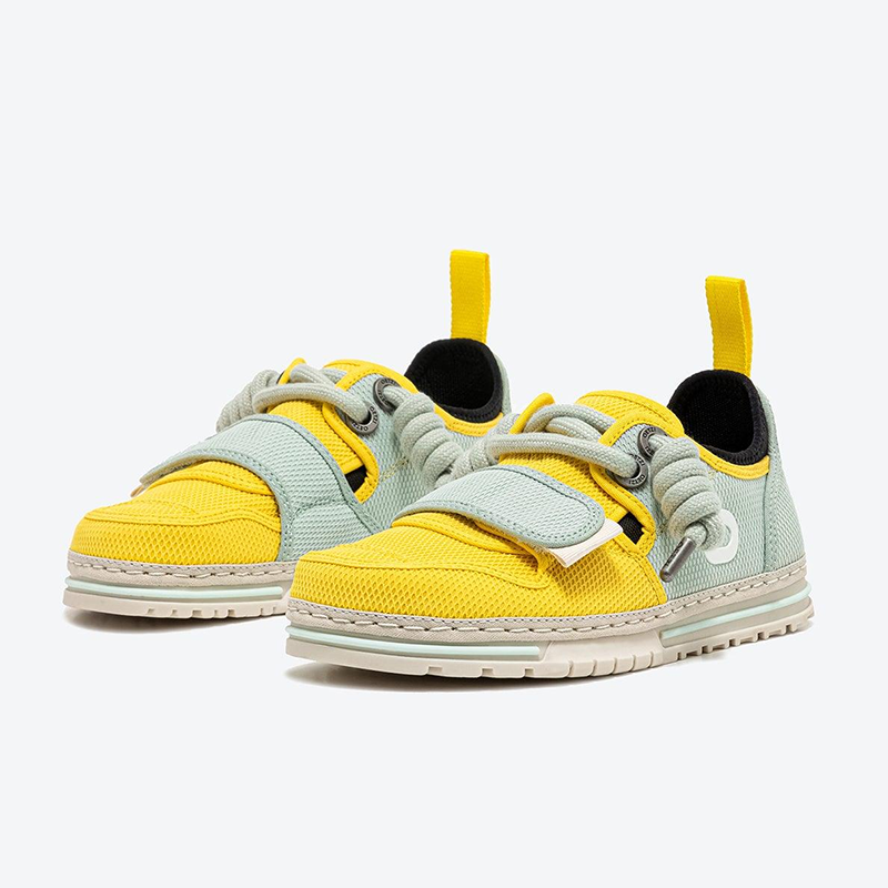 Opp France Unisex Spliced Color Breathable Mesh Fashion Sneakers Yellow