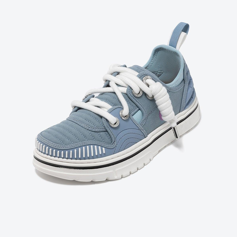 Opp France Unisex Stylish Lace-up Wavy Pattern Casual Shoes Blue