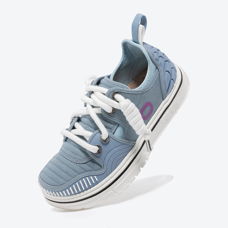 Opp France Unisex Stylish Lace-up Wavy Pattern Casual Shoes Blue