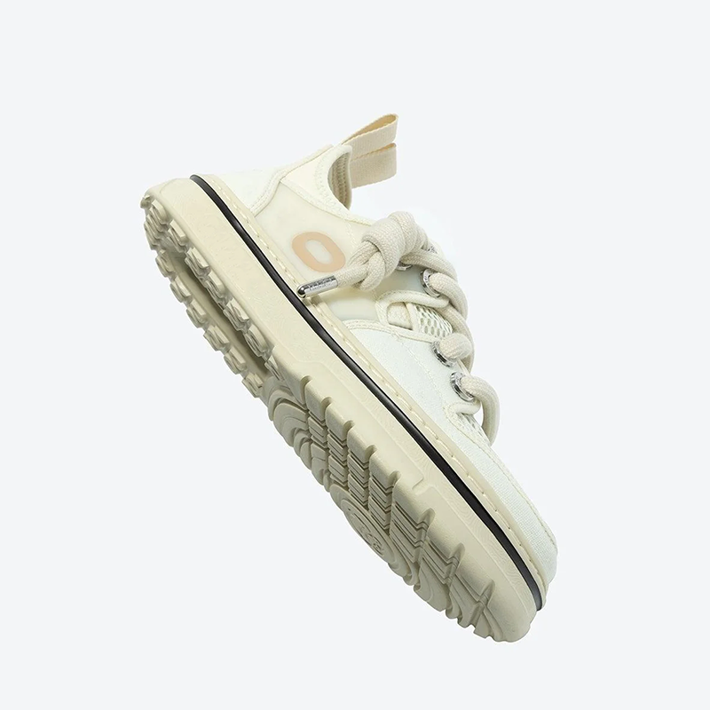 Opp France Unisex Summer Breathable Mesh Lace-up Casual Sneakers Beige