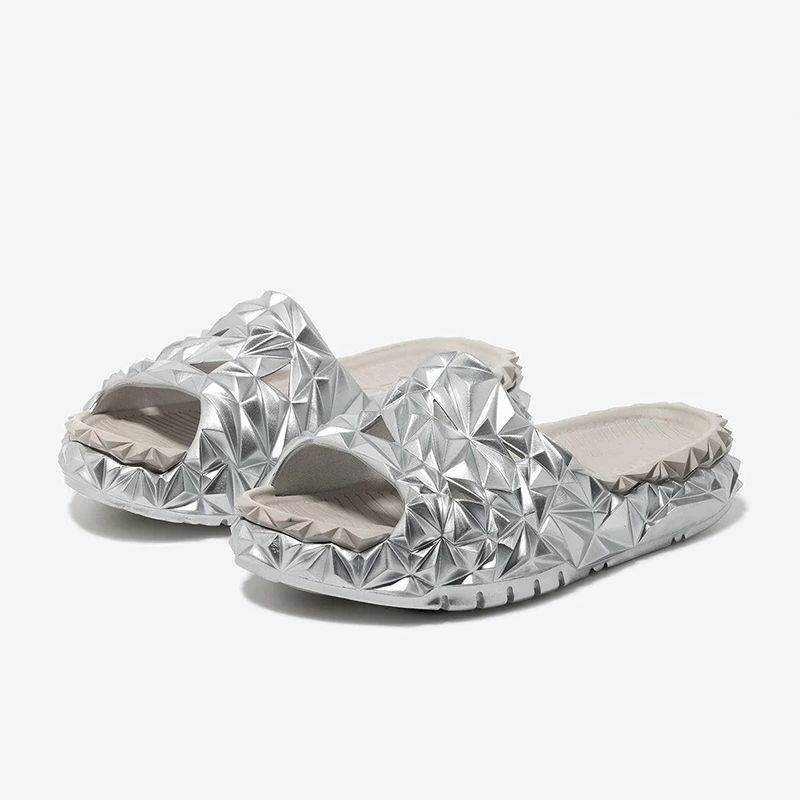 Opp France Unisex Trendy Personality Outdoor Sandals Slippers Silver