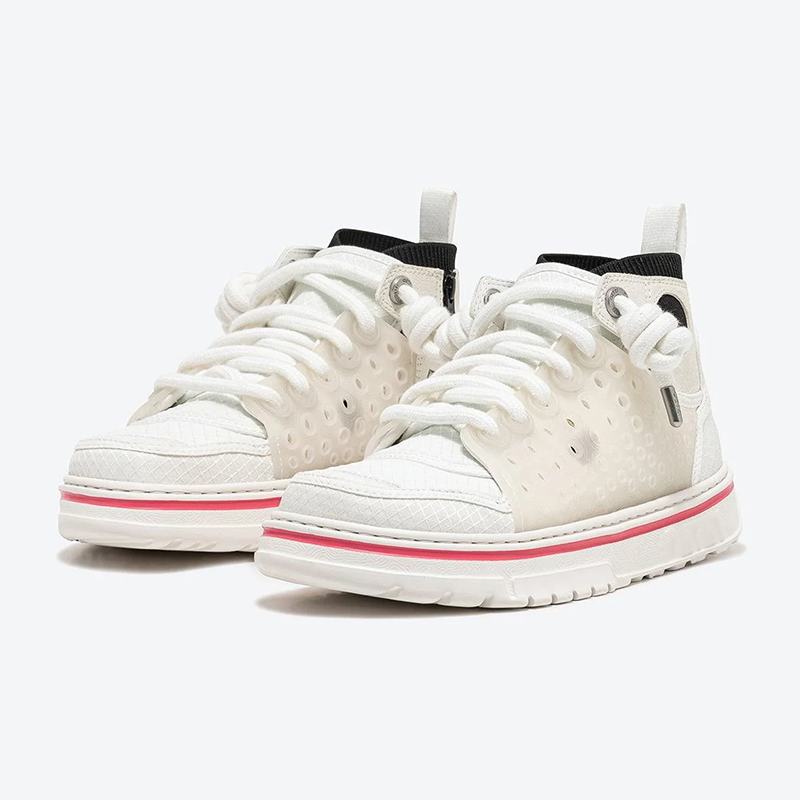 Opp France Unisex Youthful And Fashionable Lace-up High Tops Casual Shoes White