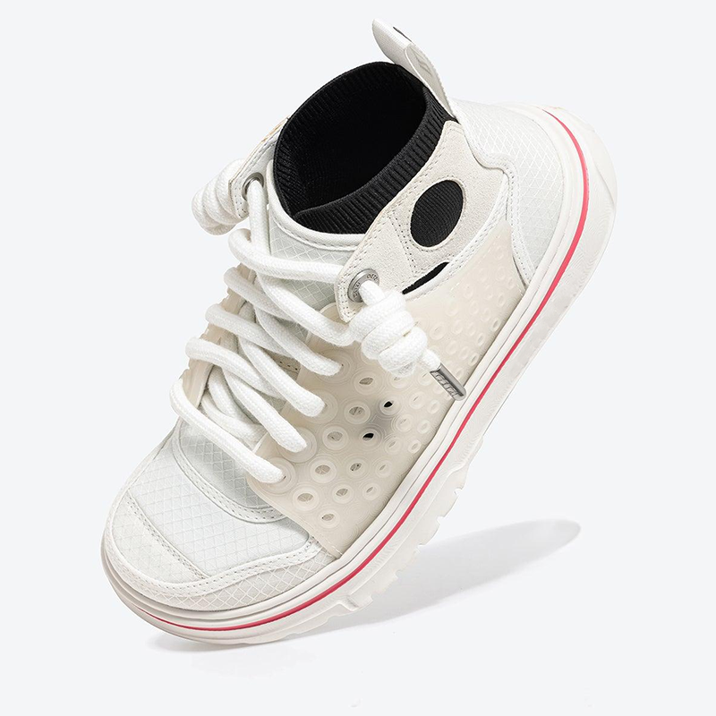 Opp France Unisex Youthful And Fashionable Lace-up High Tops Casual Shoes White