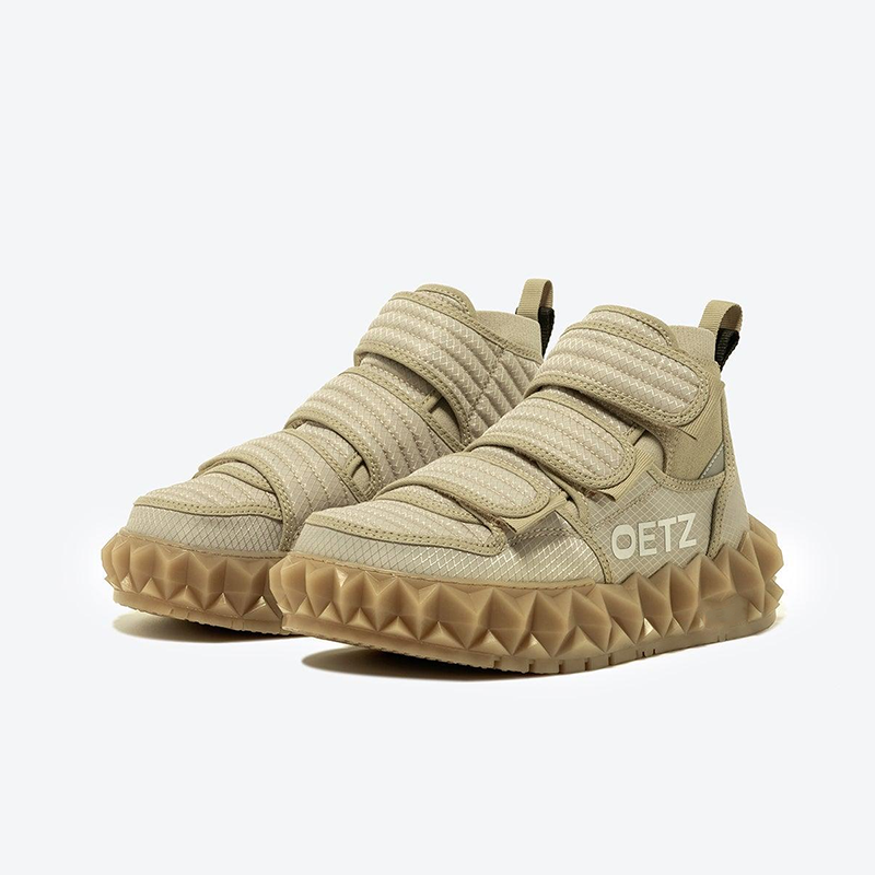 Opp France Velcro High-top Shoes For Men And Women Same Style Casual Shoes Kahki