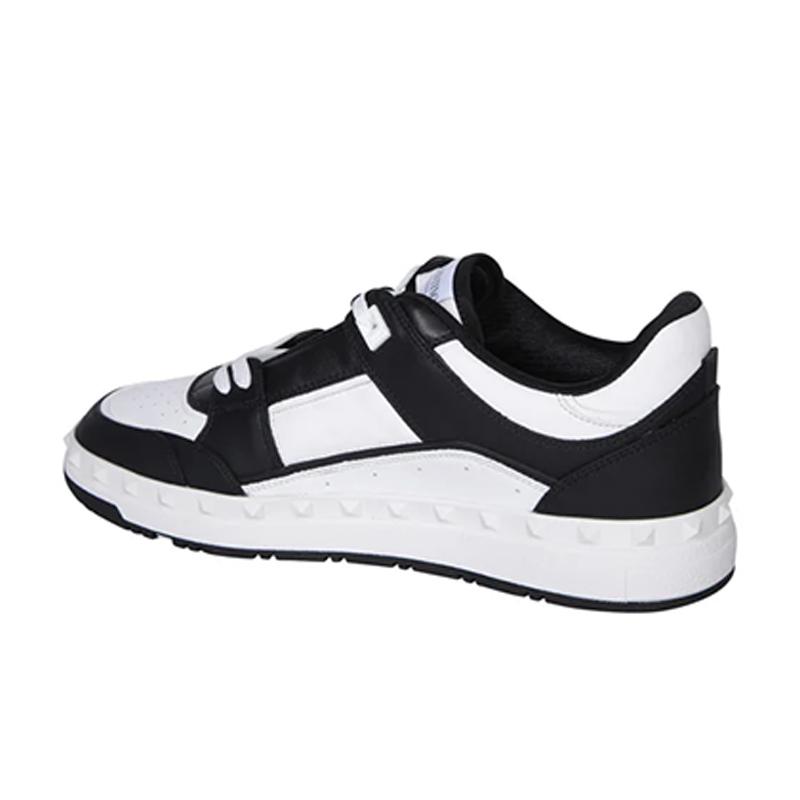 Opp France White And Black Leather Low-top Versatile Men’s Casual Shoes