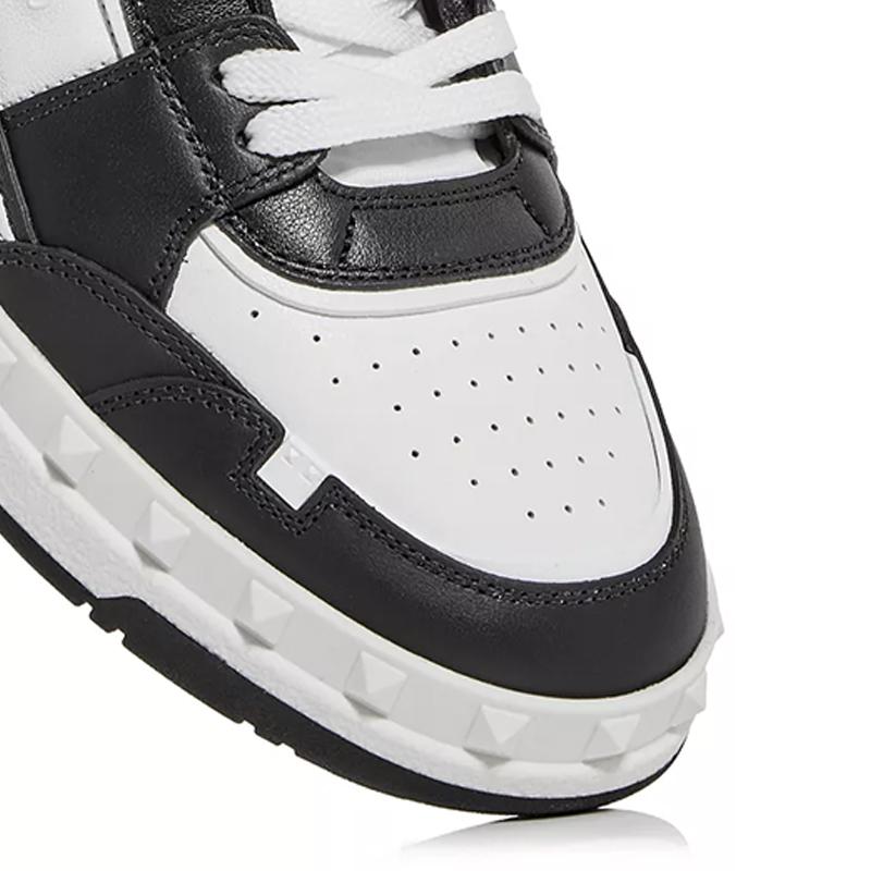 Opp France White And Black Leather Low-top Versatile Men’s Casual Shoes