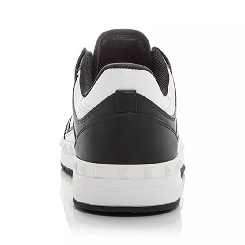 Opp France White And Black Leather Low-top Versatile Men’s Casual Shoes