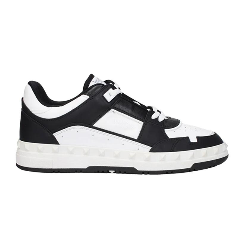 opp france White and black leather low-top versatile men’s casual shoes