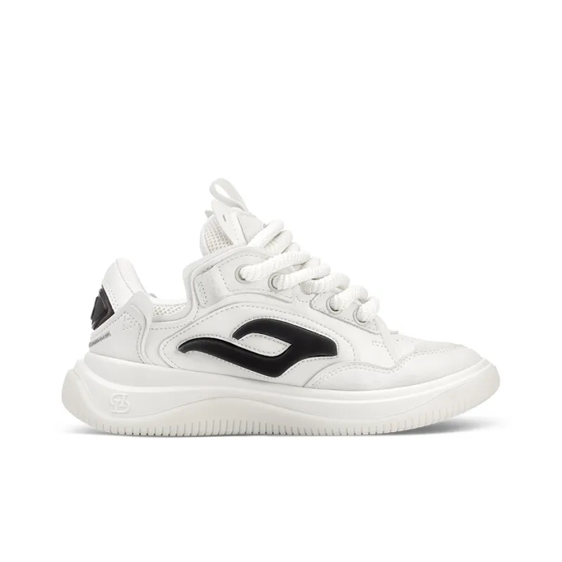 Opp France White And Black Thick Shoelaces Lightweight And Breathable Men’s And Women’s Casual Shoes