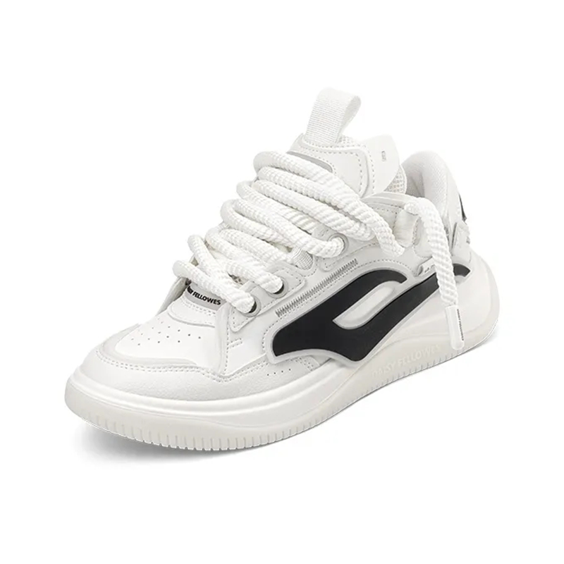 Opp France White And Black Thick Shoelaces Lightweight And Breathable Men’s And Women’s Casual Shoes