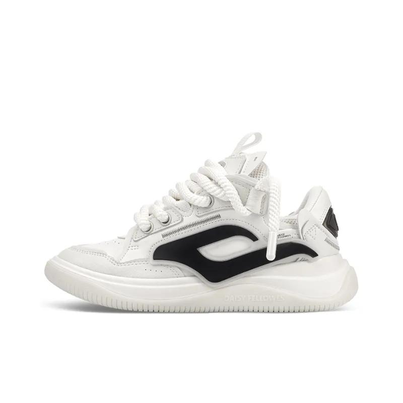 opp france White and black thick shoelaces lightweight and breathable men’s and women’s casual shoes