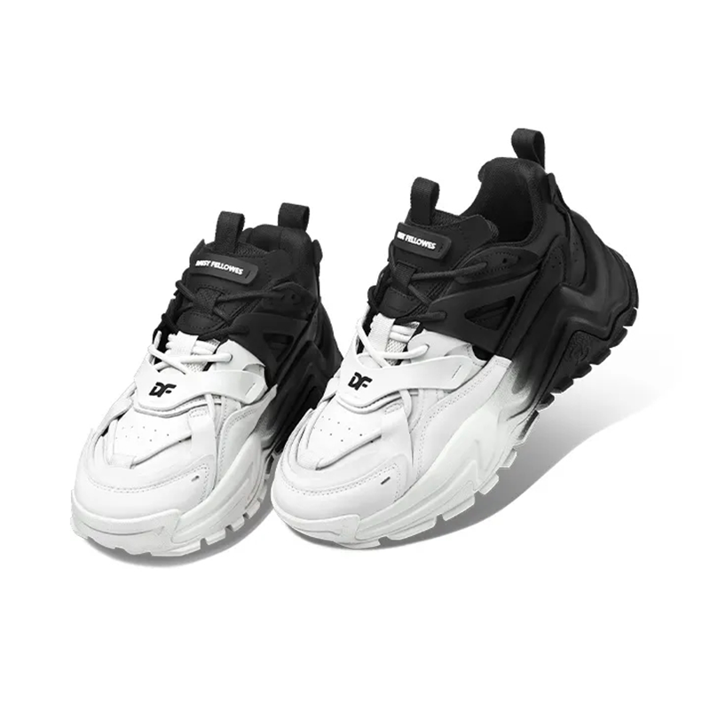 Opp France White And Black Thick Sole Height Increasing Retro Sports And Leisure Shoes For Men And Women