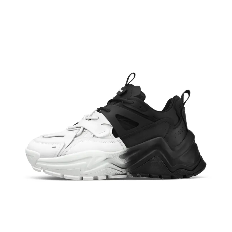 opp france White and black thick sole height increasing retro sports and leisure shoes for men and women