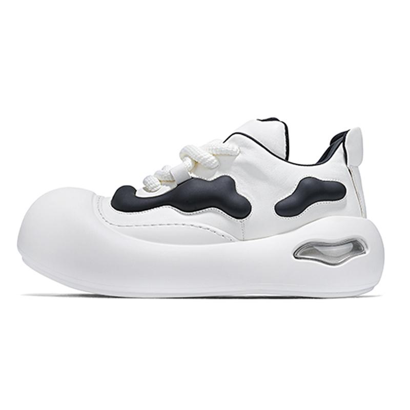 opp france White Bamine Summer Cute Big Head Shoes with Laughing Openness Thick Bottom and High Tide Enhancement Shoes