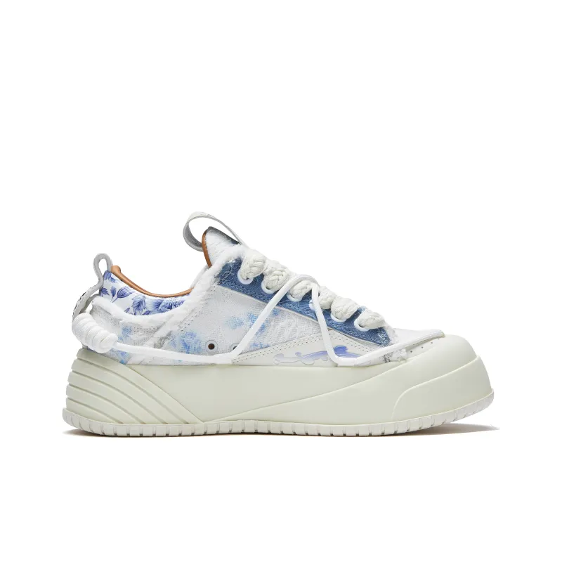 Opp France White Blue Tassel-edged Trendy Lace-up Unisex Casual Shoes