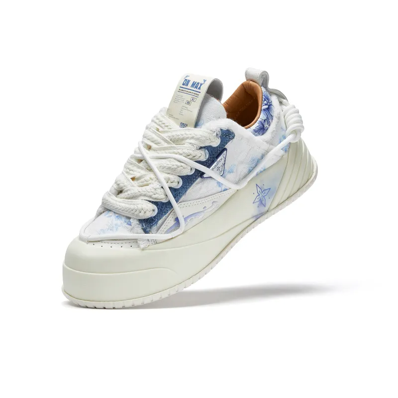 Opp France White Blue Tassel-edged Trendy Lace-up Unisex Casual Shoes