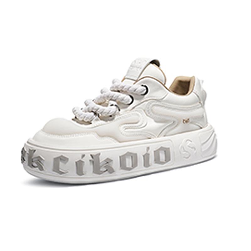 Opp France White Casual Shoes For Women Versatile High-end Niche Thick Soled Board Shoes