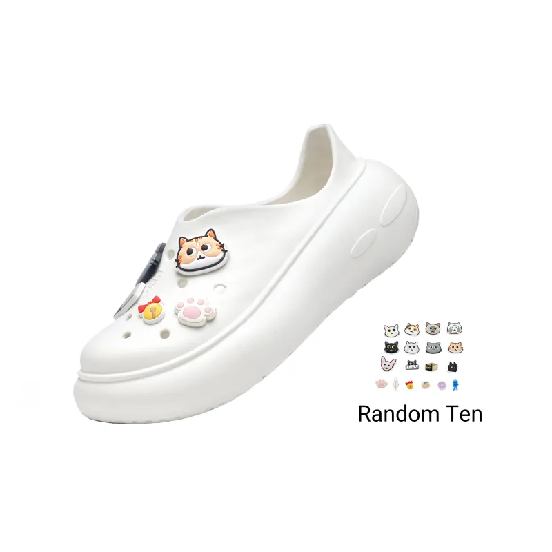 Opp France White Cute Hole Shoes Thick Sole Height Increasing Women’s Beach Shoes