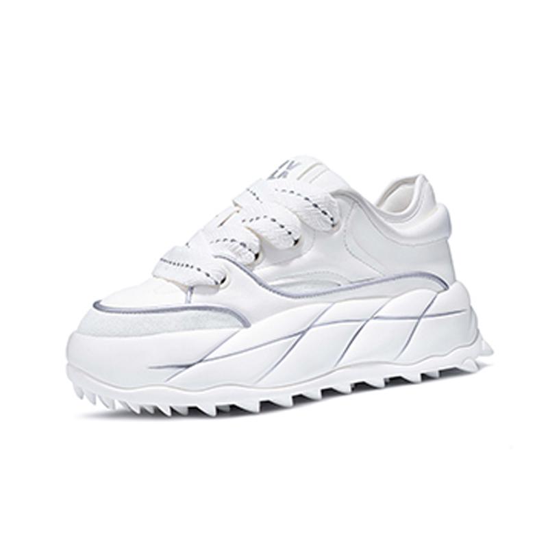 Opp France White Dad Shoes Versatile Height Increasing Thick Soled Unisex Casual Bread Shoes