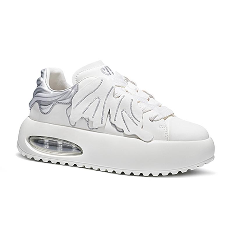 Opp France White Fashionable Dad Shoes For Couples Versatile Thick-soled Casual Shoes For Men And Women