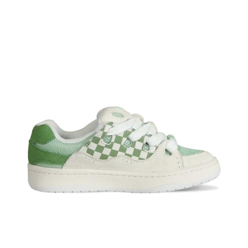 Opp France White Green Checkered Comfortable Unisex Casual Shoes