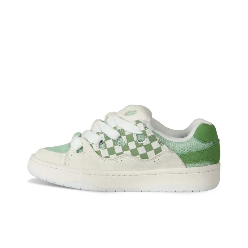 opp france White green checkered comfortable unisex casual shoes opp france White green checkered comfortable unisex casual shoes