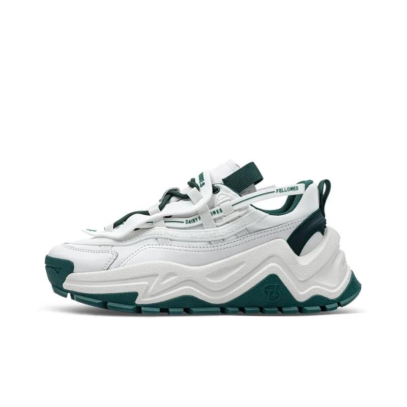opp france White green unisex sports fashion trend high rise thick soled casual shoes