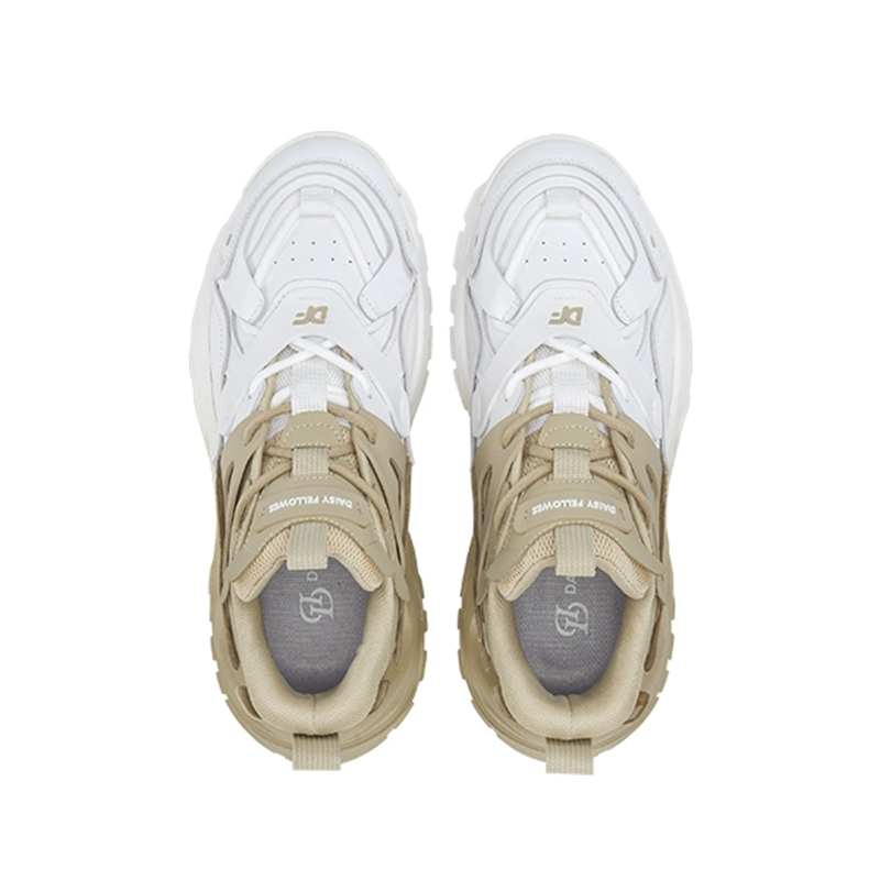 Opp France White Khaki Thick Sole Height Increasing Retro Sports And Casual Shoes For Men And Women