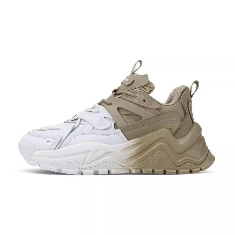 opp france White khaki thick sole height increasing retro sports and casual shoes for men and women