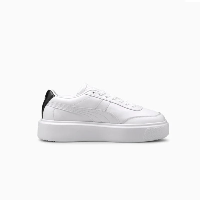 Opp France White Lace-up Thick-soled Height-enhancing Casual Shoes For Women