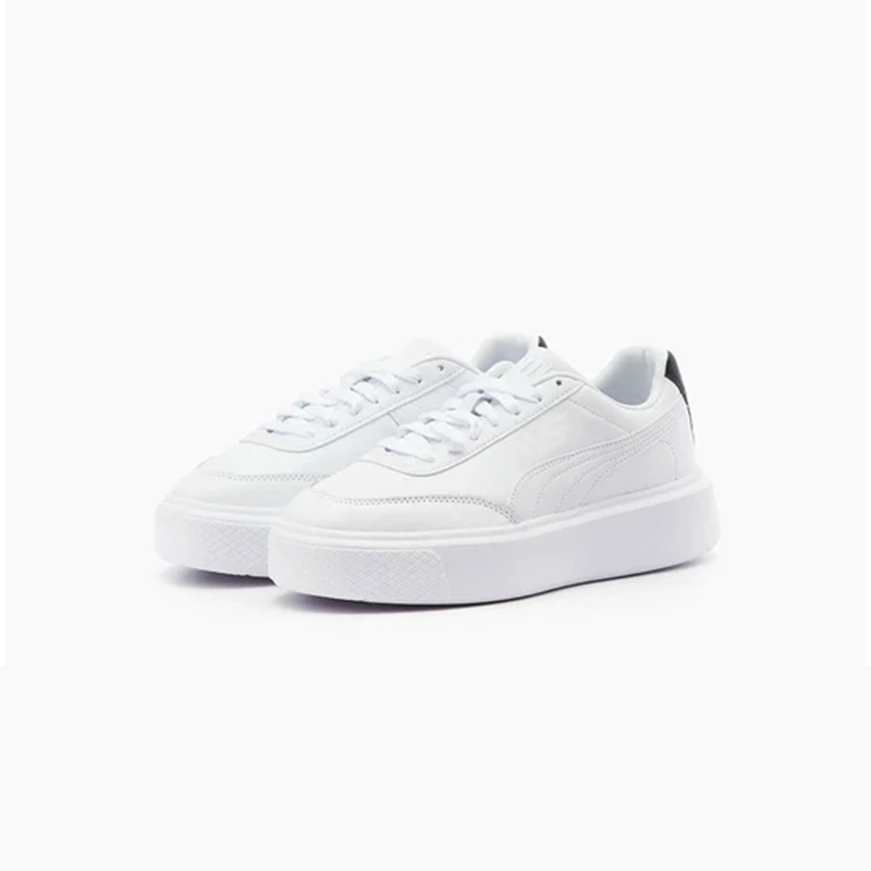 Opp France White Lace-up Thick-soled Height-enhancing Casual Shoes For Women