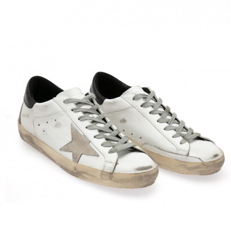 Opp France White Leather Black Tail Star Retro Personality Men’s Casual Shoes