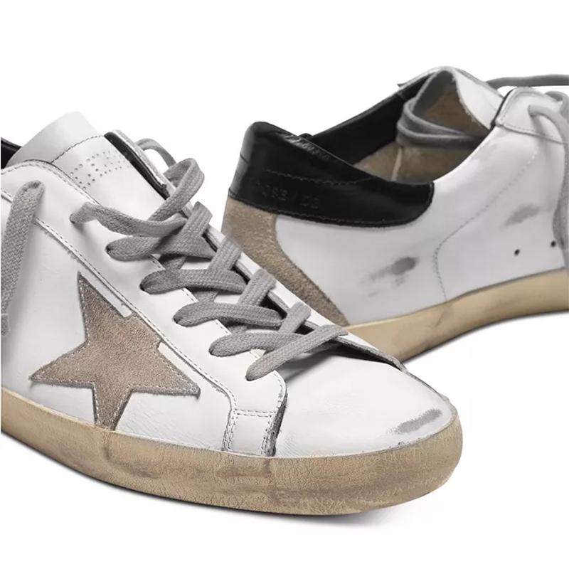 Opp France White Leather Black Tail Star Retro Personality Men’s Casual Shoes