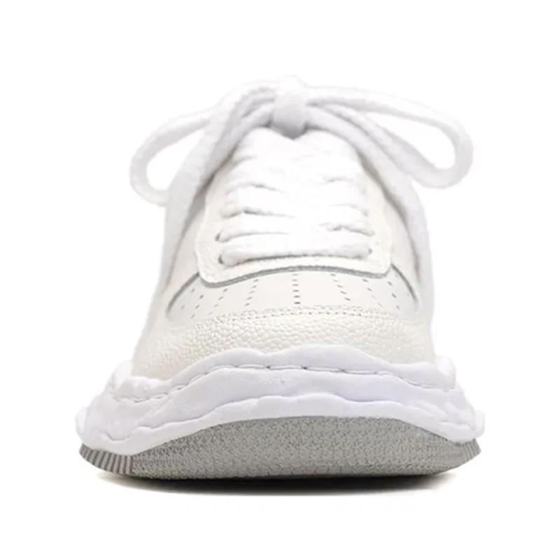 Opp France White Leather Breathable Lace-up Thick-soled Men’s Sports Casual Shoes