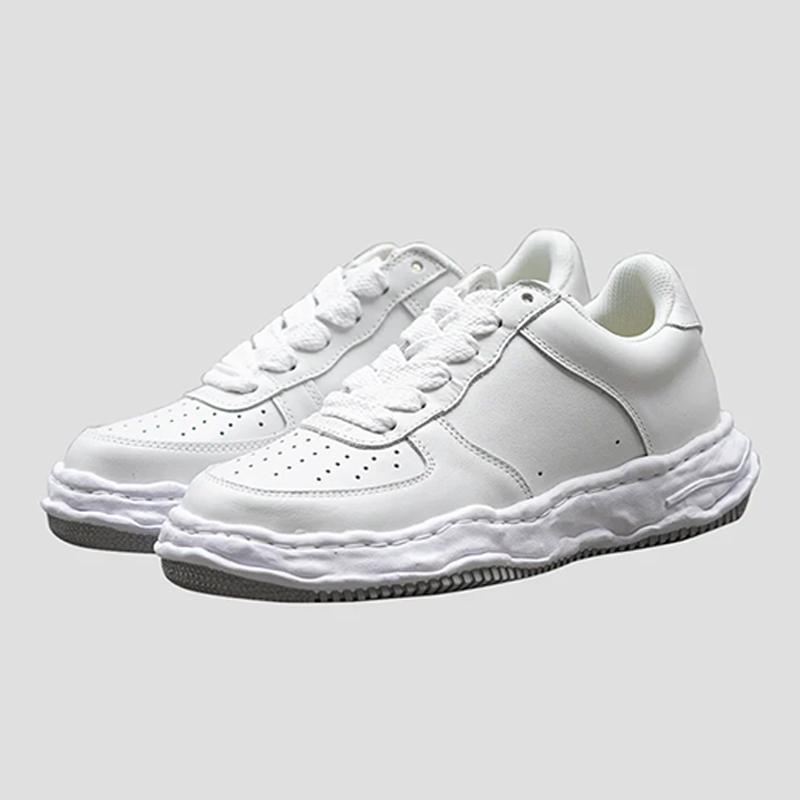 Opp France White Leather Breathable Lace-up Thick-soled Men’s Sports Casual Shoes