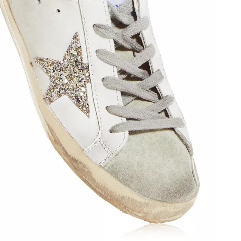 Opp France White Low-top Sequined Star Lace-up Men’s Casual Shoes