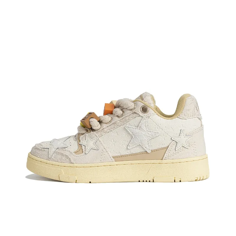 opp france White stars cute childlike unisex casual shoes