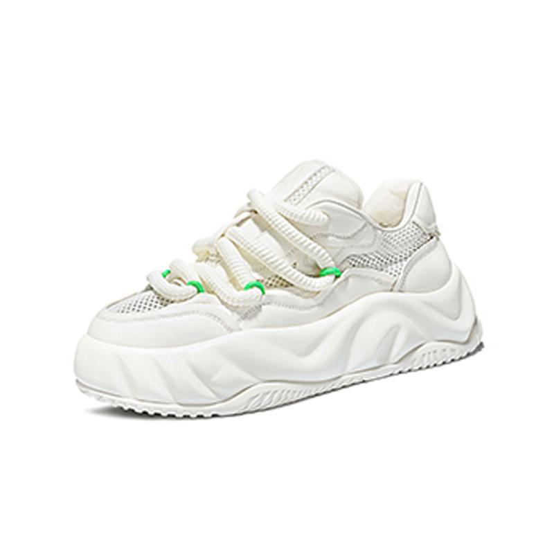 Opp France White Summer New Unisex Thick Soled Height Increasing Bread Shoes With Mesh Breathable Sports Shoes