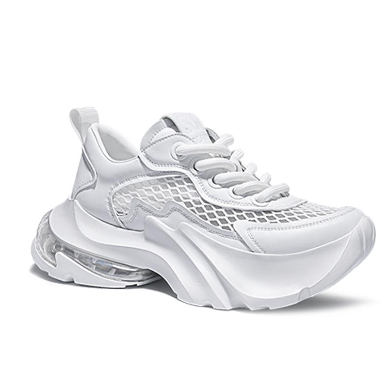 Opp France White Summer Thick Soled Unisex Sports And Leisure Shoes With Mesh And Breathable Dad Shoes