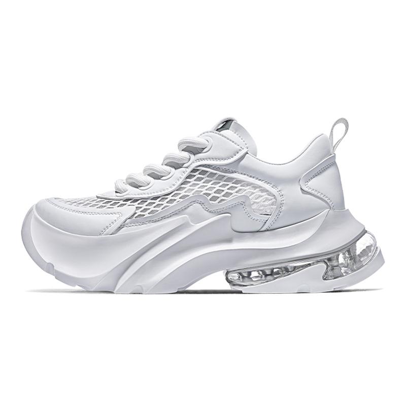 opp france white summer thick soled unisex sports and leisure shoes with mesh and breathable dad shoes