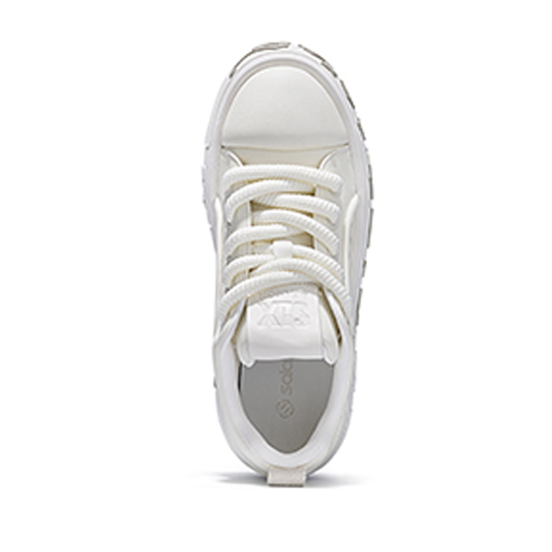 Opp France White Summer Unisex Low Top Casual Shoes Versatile Thick Soled Leather Breathable Board Shoes