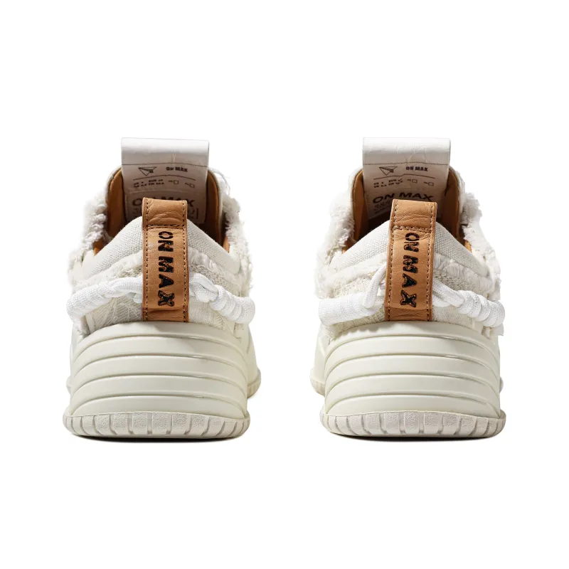 Opp France White Tassel-edged Trendy Lace-up Unisex Casual Shoes