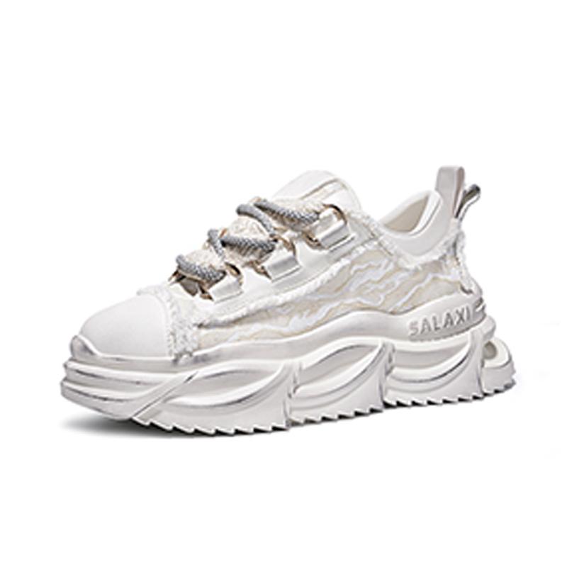 Opp France White Thick-soled Trendy Dad Shoes For Men And Women All-match Casual Shoes