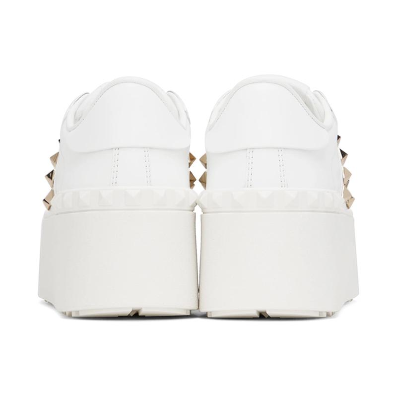 Opp France White Ultra-thick Sole Heightening Rivet Fashionable Women’s Casual Shoes