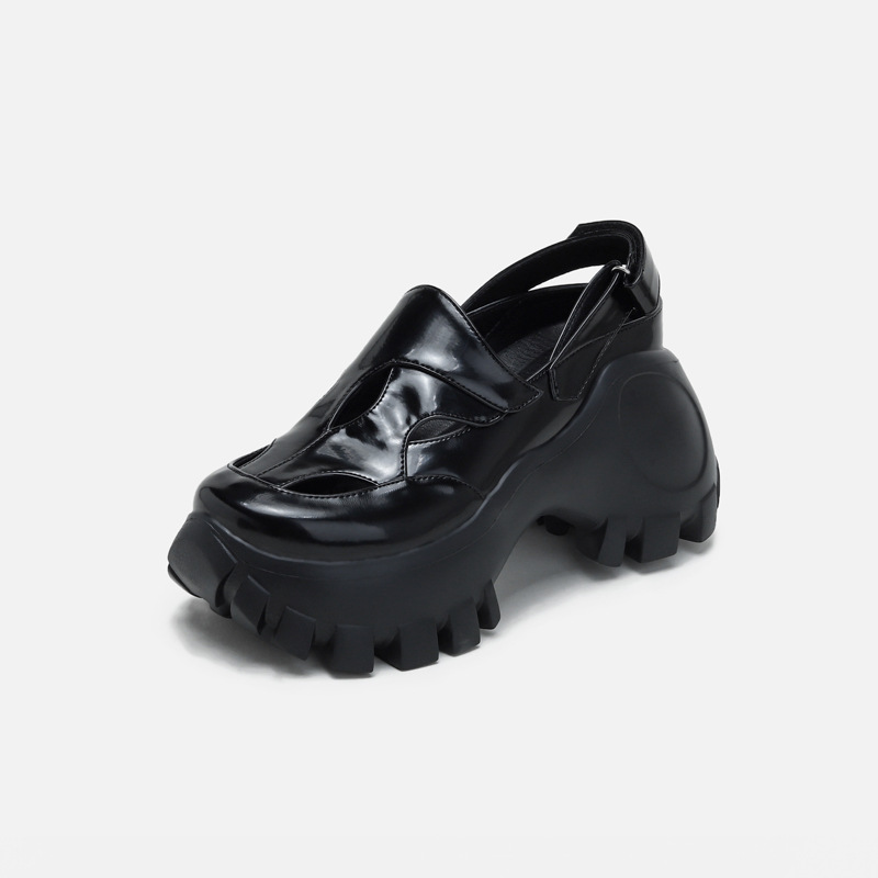 Opp France Women Black Height Increasing Leather Shoes