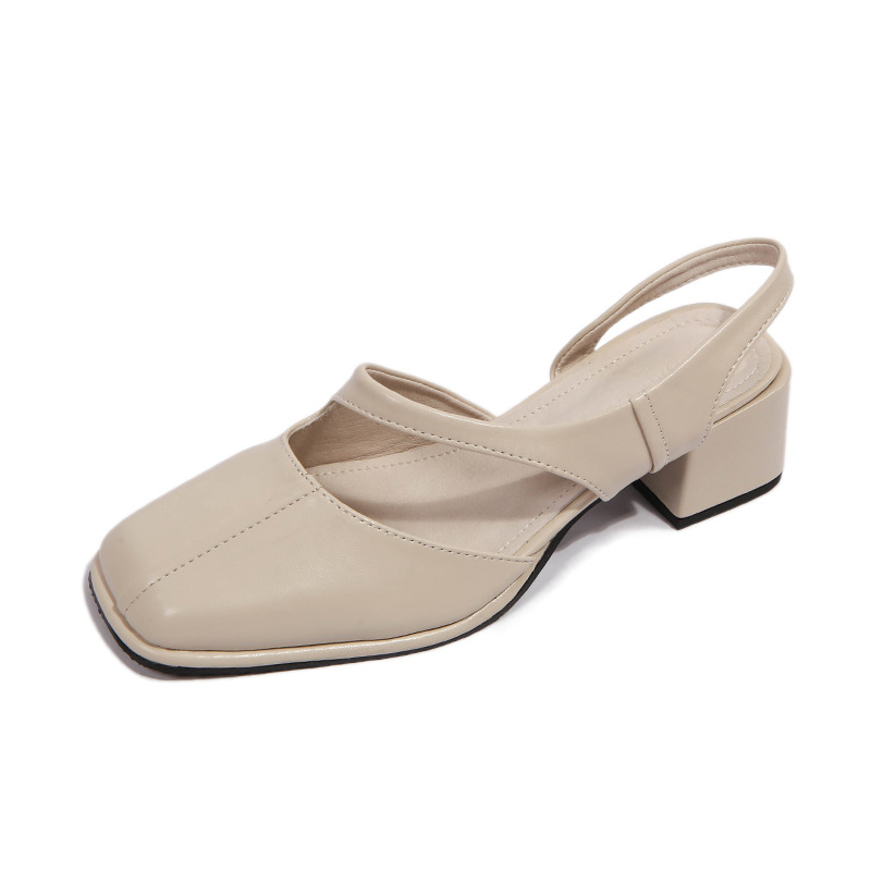 opp france Women Chunky Heel Simple Cutout Single Shoes