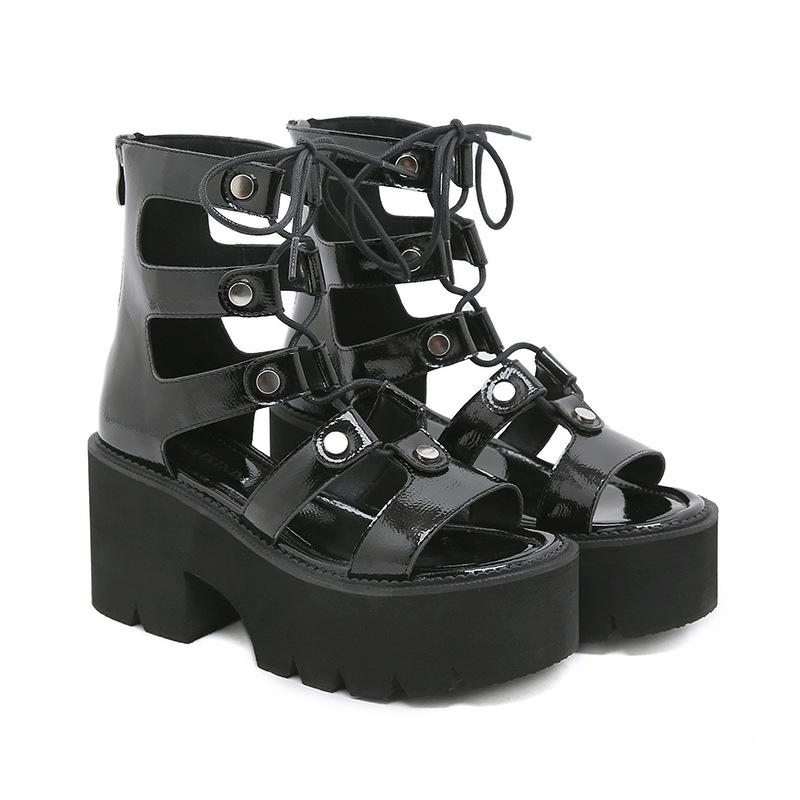Opp France Women Cross Strap Cutout Platform Sandals