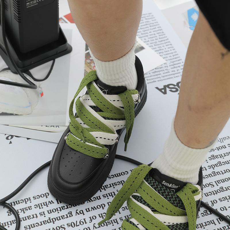 Opp France Women Lace-up Platform Casual Shoes Black