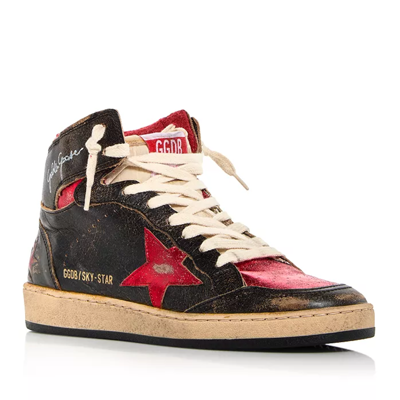 Opp France Women’s All-Season Sneakers Classical Black And Red Mid-Top