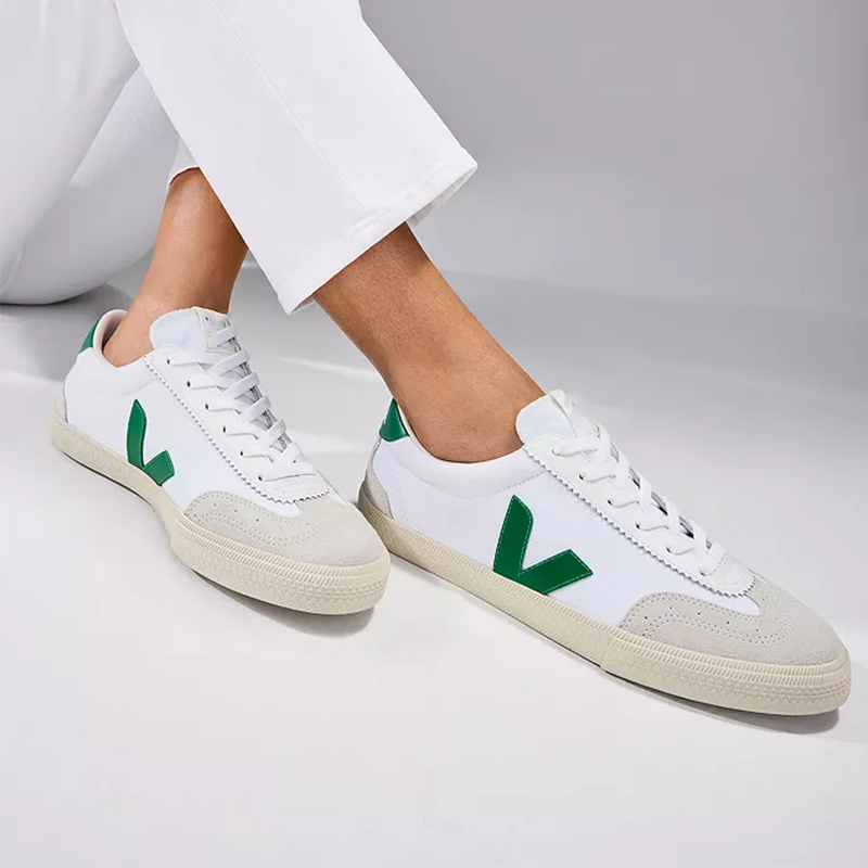 Opp France Women’s All-Season Sneakers White And Green Low-Top